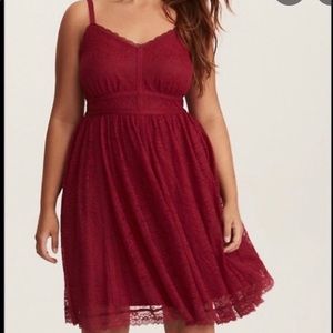 Burgundy Lace skater dress
